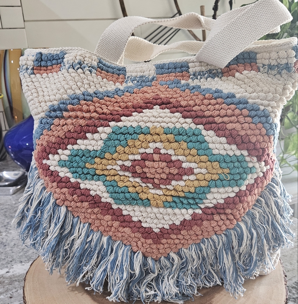 Lovestitch Multicolor Woven Tote Bag